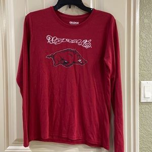 Long Sleeve Tee Arkansas Razorback.  EUC!